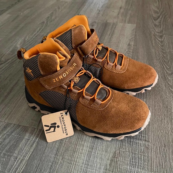 ZeroXposur Kids Mountain Genuine Leather Portland Hiker Hiking Boots Shoes - 6Y - Picture 4 of 8